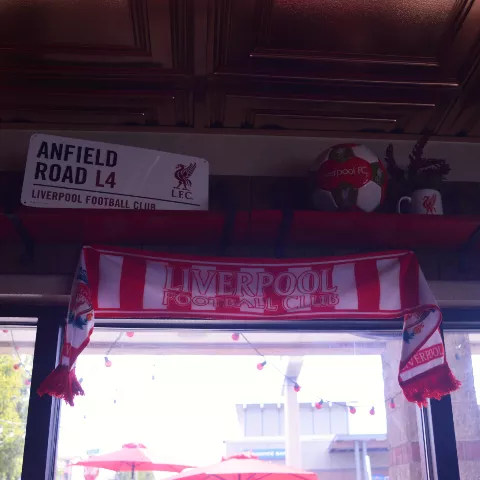 We show all of the Liverpool games on our big screen TV.