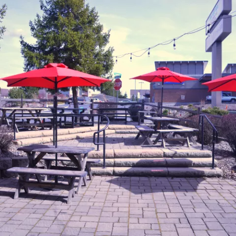 A nice view of the Red Card Pub and Tex Mex Taco Bar patio.