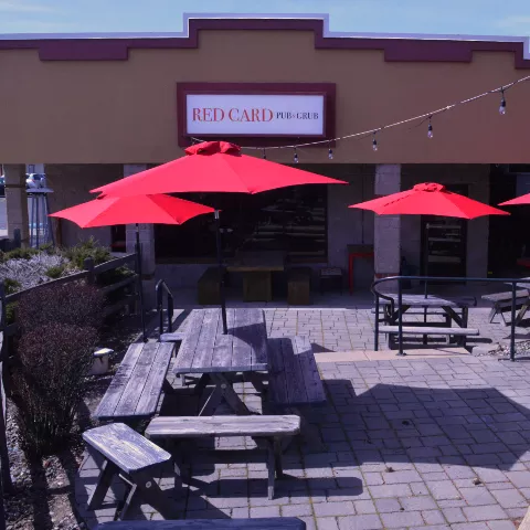 Red Card Pub and Tex Mex Taco Bar has a huge patio.